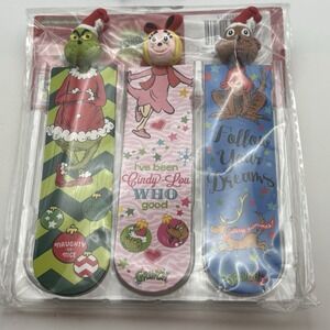 The Grinch Bookmarks 3-D Holiday Children's School Dr. Seuss  New In Package